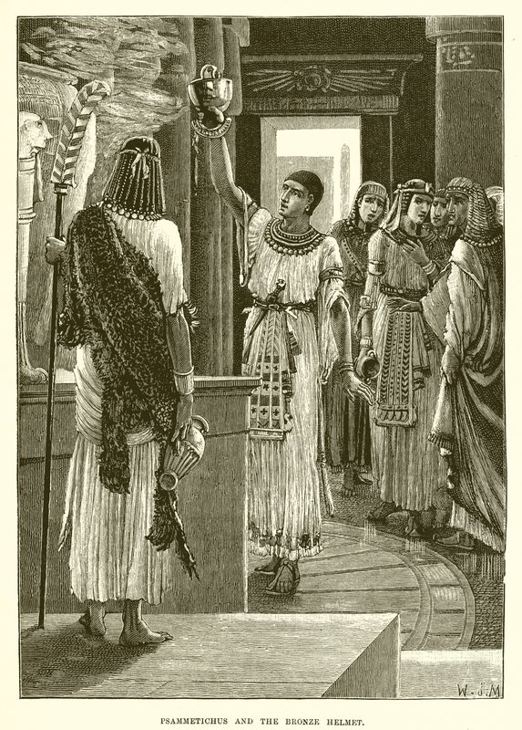 Psammetichus e o capacete de bronze (gravura) de English School
