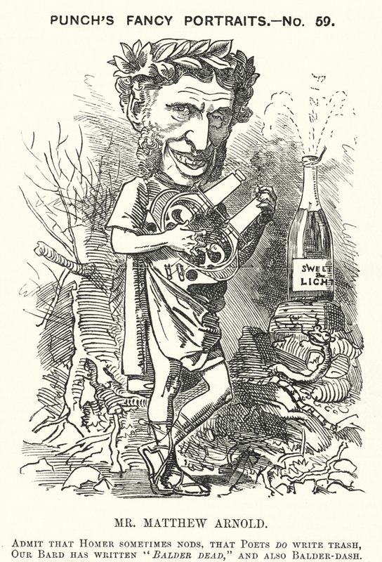 Soco cartoon: Matthew Arnold, poeta inglês (gravura) de English School
