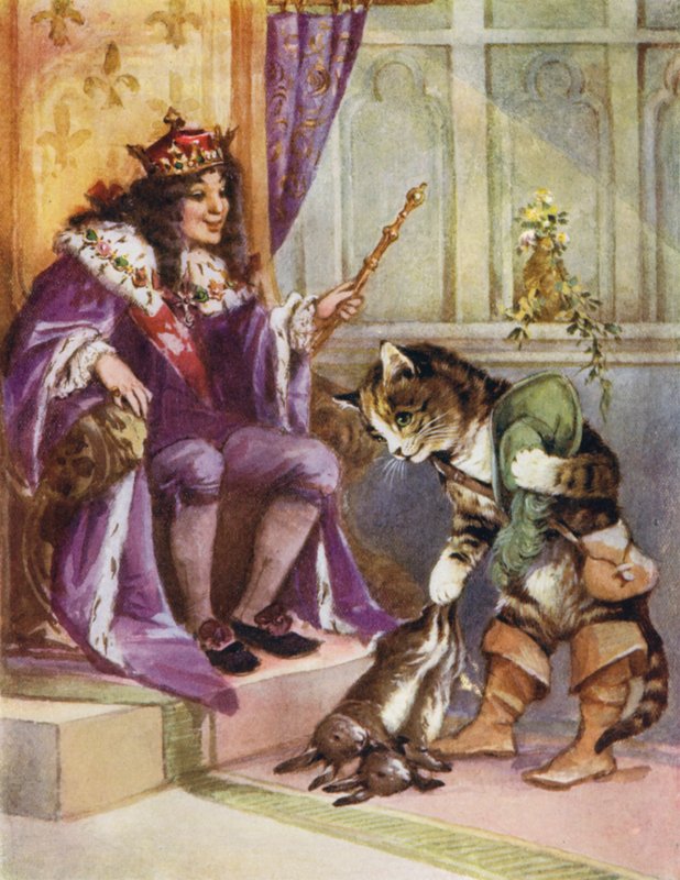 O Gato das Botas (litografia a cores) de English School
