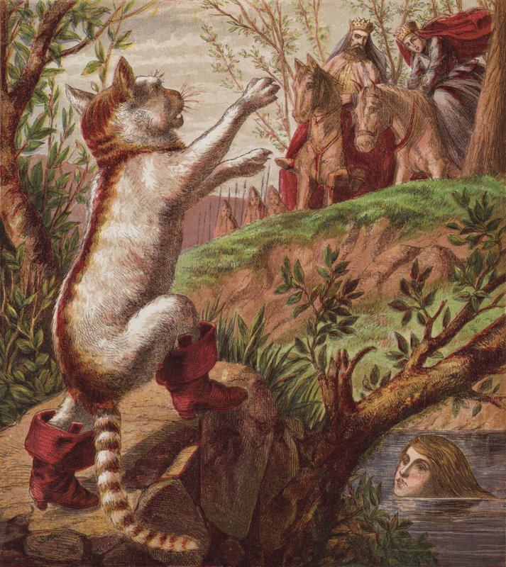 O Gato das Botas (litografia a cores) de English School