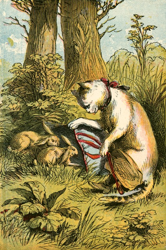 Puss pegando os coelhos de English School
