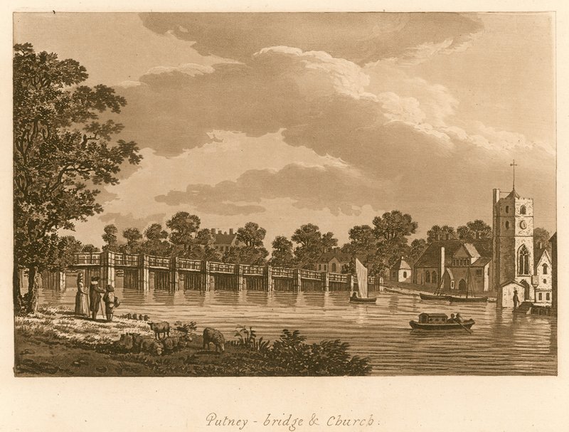 Ponte de Putney e Igreja, Londres de English School