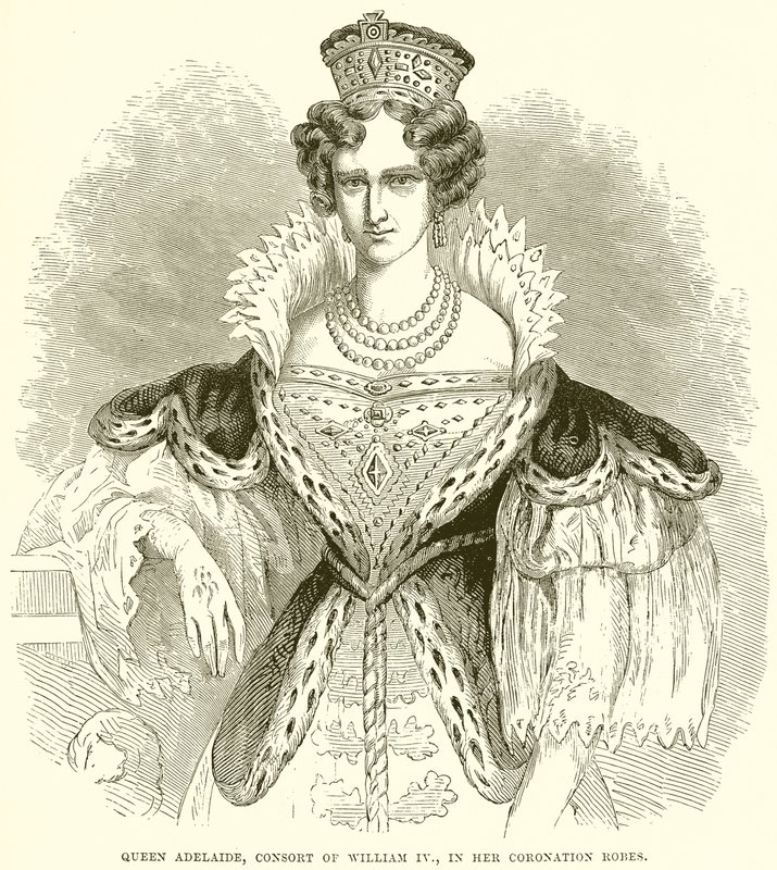 Rainha Adelaide, consorte de William IV, em sua coroação Robes de English School