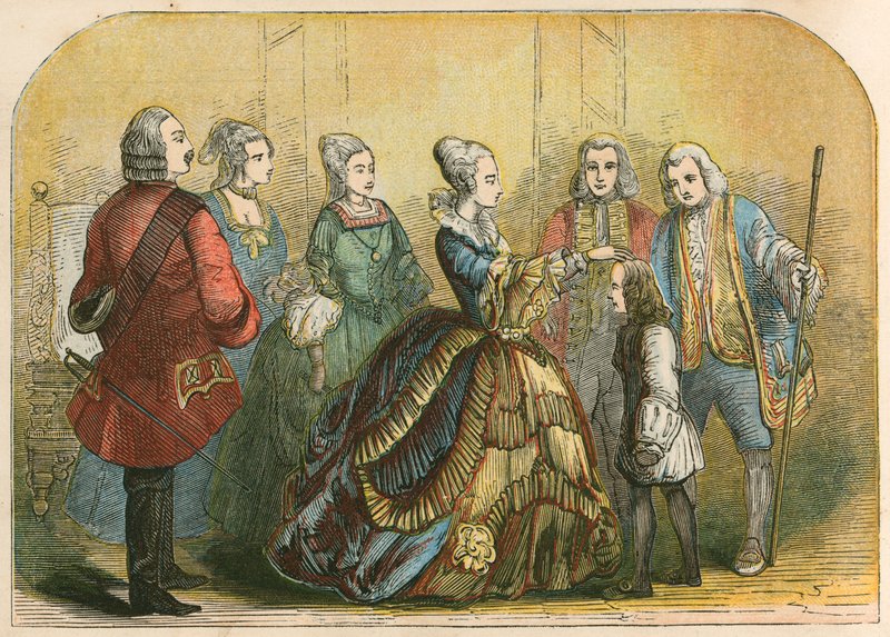 Rainha Anne tocando o Dr. Johnson, quando um menino, para curá-lo de scrofula de English School