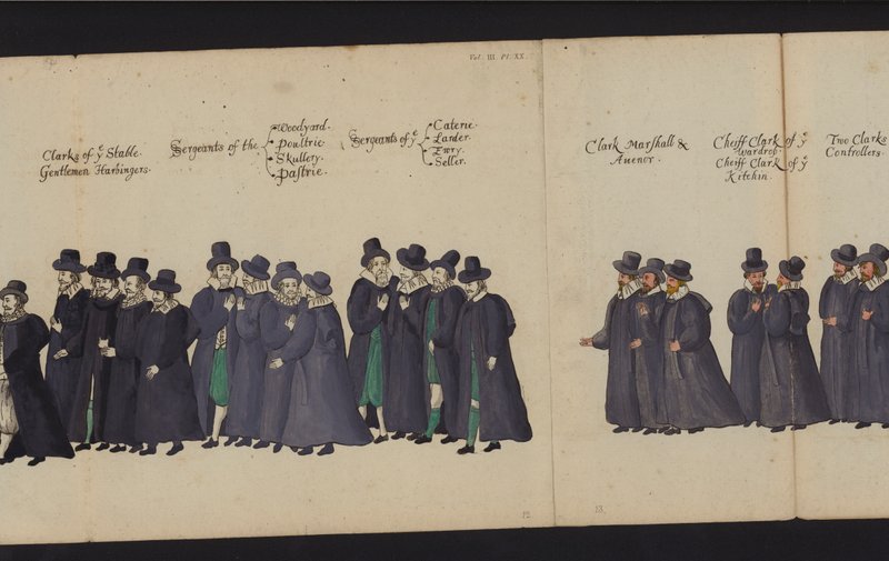 Procissão Funerária da Rainha Elizabeth I (gravura colorida) de English School