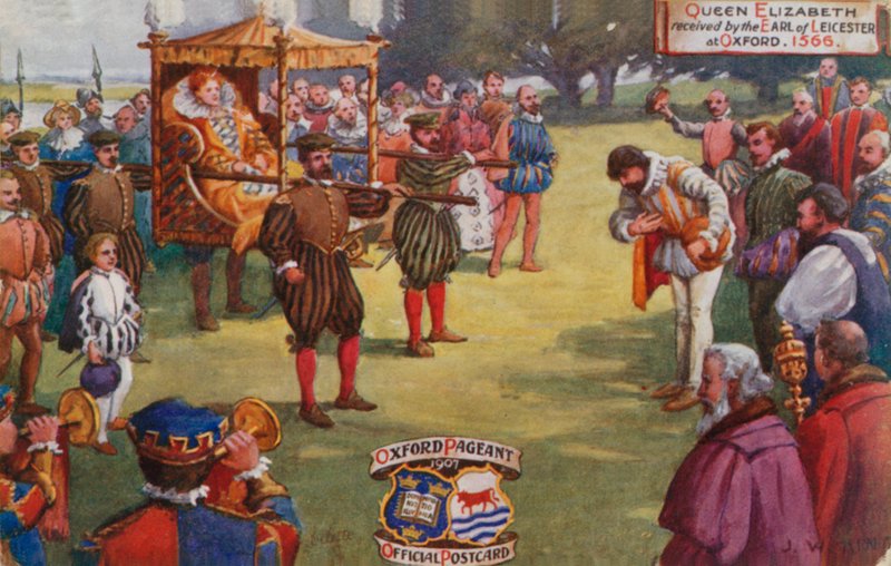 Rainha Elizabeth recebeu pelo conde de Leicester em Oxford, 1566 de English School