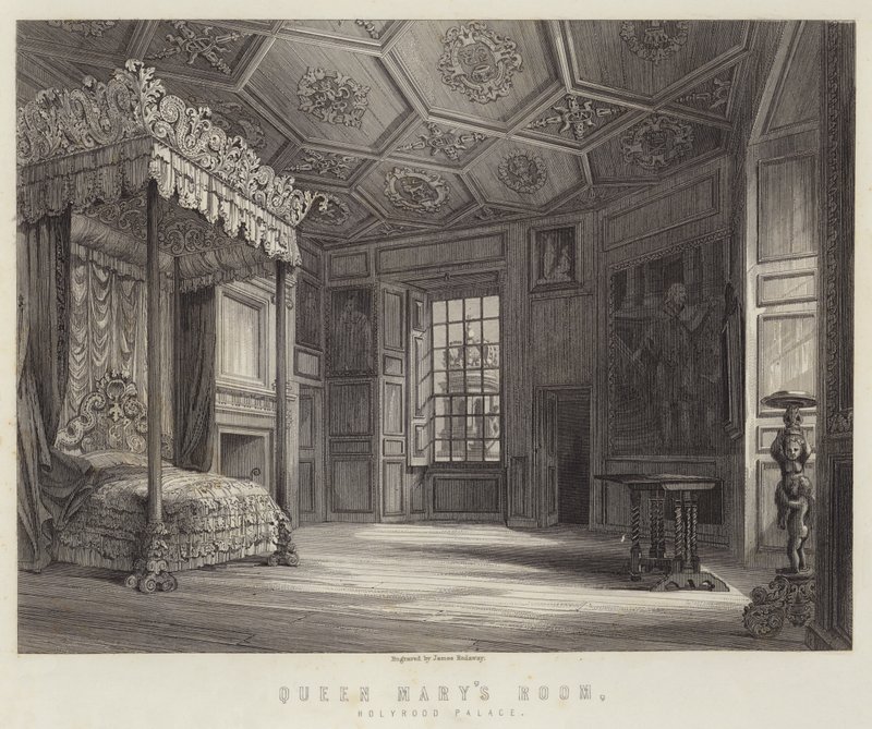 Quarto da Rainha Maria, Palácio de Holyrood (gravura) de English School