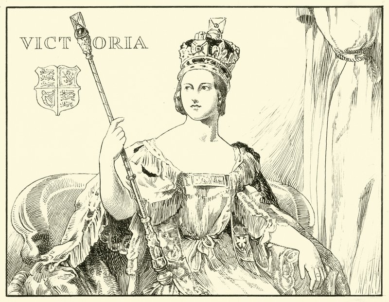 Rainha Vitória (após o retrato da coroação por Sir George Hayter) (tinta no papel) de English School