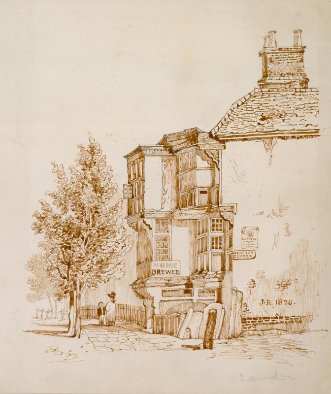 Queens Head, Islington (tinta no papel) de English School