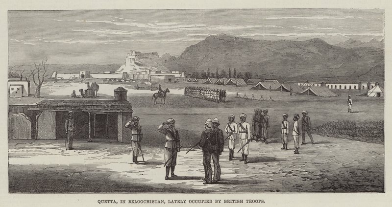 Quetta, em Beloochistão, ultimamente ocupada por Tropas Britânicas (gravura) de English School