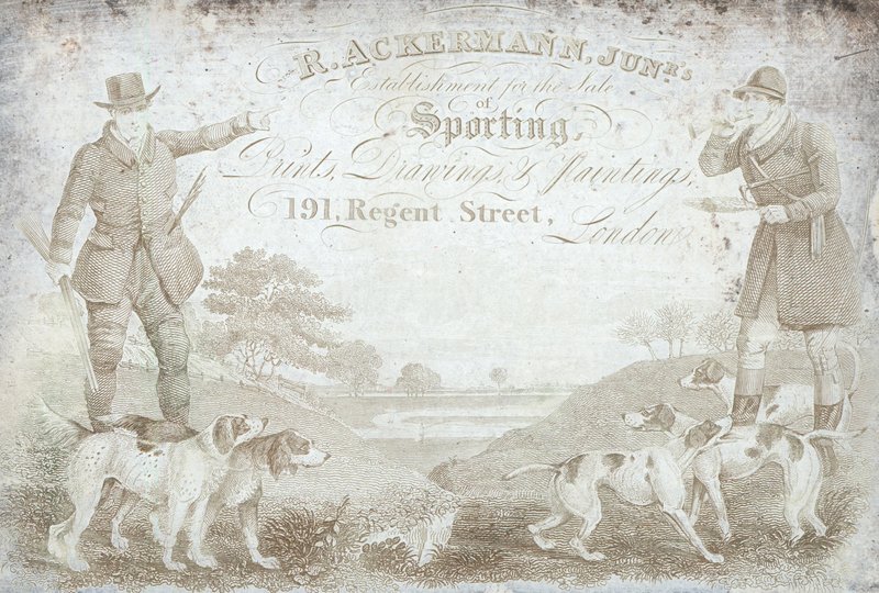 R Ackermann, Junior, 191 Regent Street, cartão comercial de English School