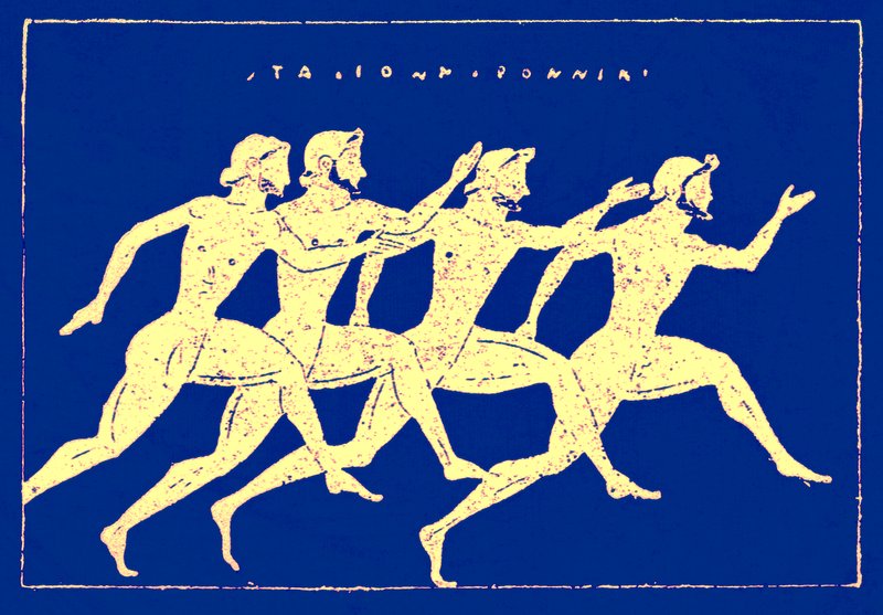 Corrida, ilustração da História da Grécia por Victor Duruy, 1890 (imagem digital melhorada) de English School