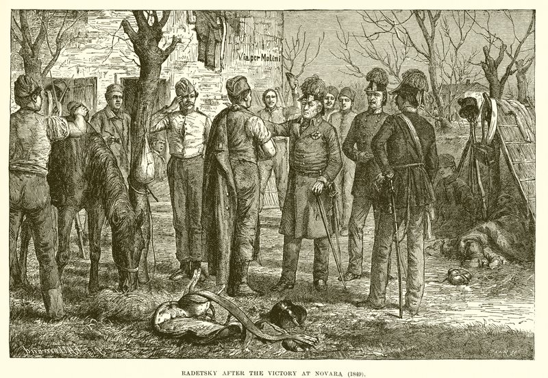 Radetsky após a vitória em Novara (1849) de English School