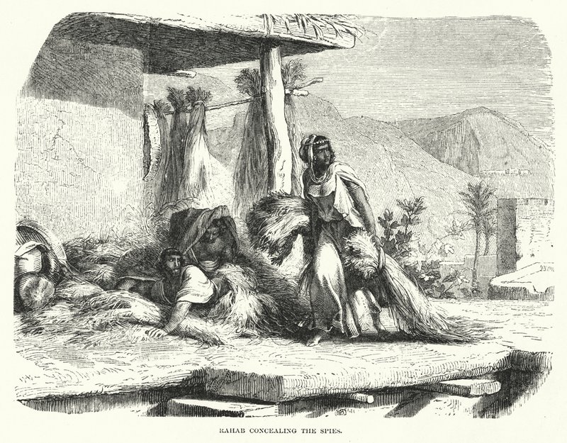 Rahab escondendo os espiões (gravura) de English School