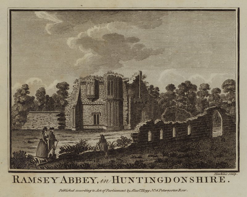 Abadia de Ramsey, em Huntingdonshire (gravura) de English School
