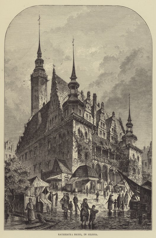 Câmara Municipal, Brieg, na Silésia (gravura) de English School