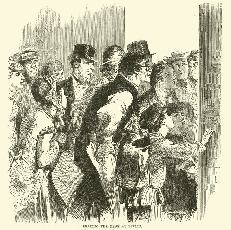 Lendo as notícias em Berlim, novembro de 1870 de English School
