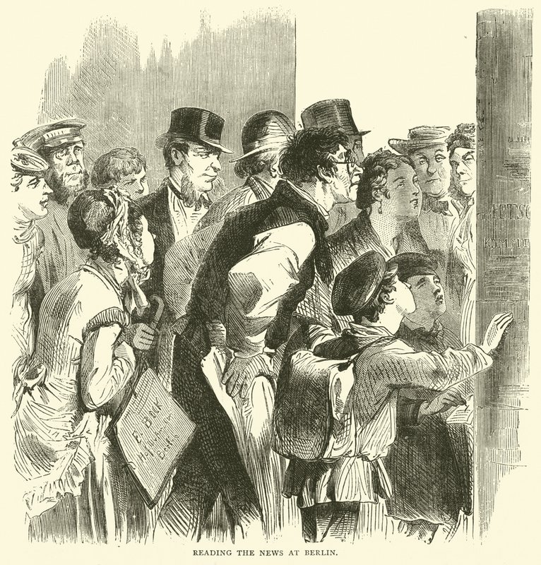 Lendo as notícias em Berlim, novembro de 1870 de English School