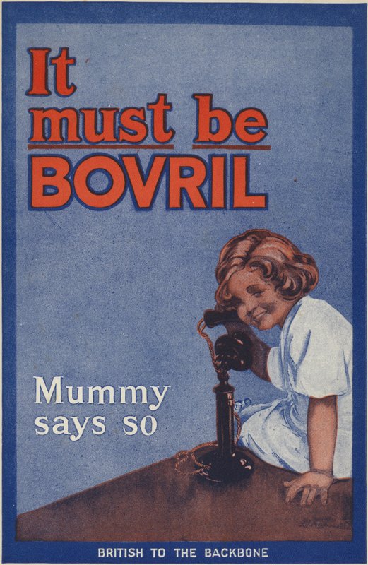 Capa traseira do livro Bovril Handy e diário da guerra de English School