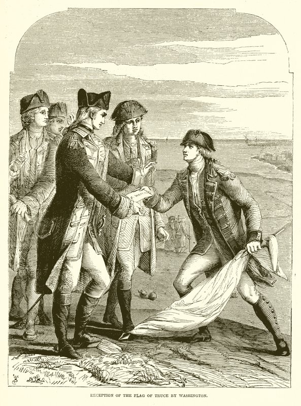 Recepção da bandeira da trégua por Washington de English School