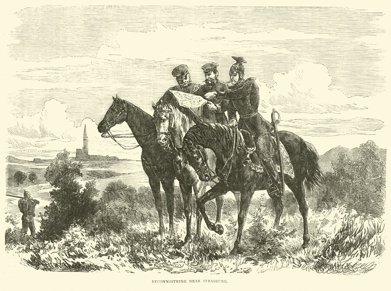 Reconnoitring perto de Strasburg, setembro de 1870 de English School