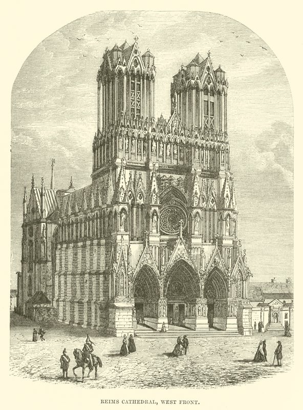 Catedral de Reims, Frente Oeste (gravura) de English School