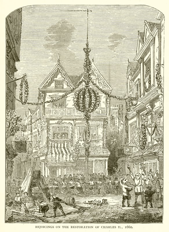 Alegrias sobre a Restauração de Carlos II, 1660 de English School