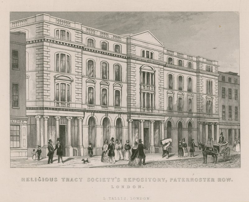 Repositório do Societys Tract Religioso, Paternoster Row, Londres de English School