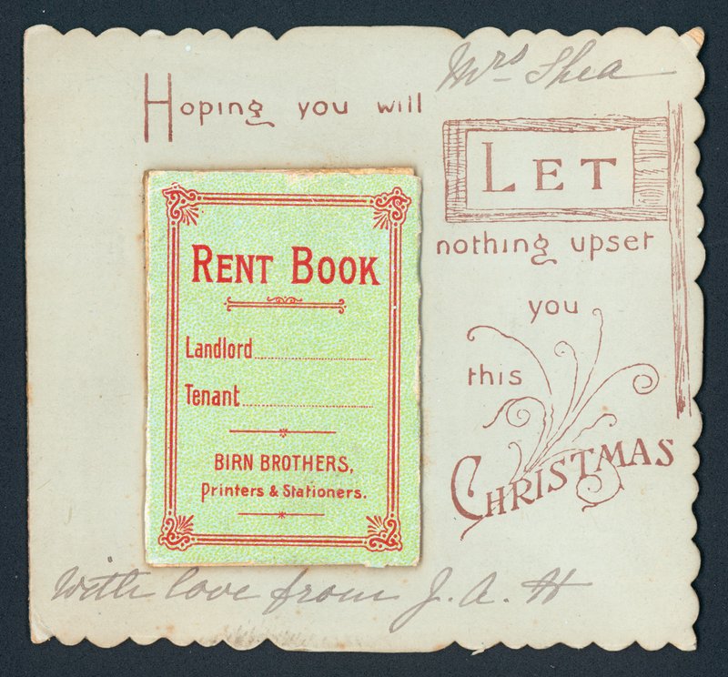 Livro de aluguel, cartão de Natal de English School