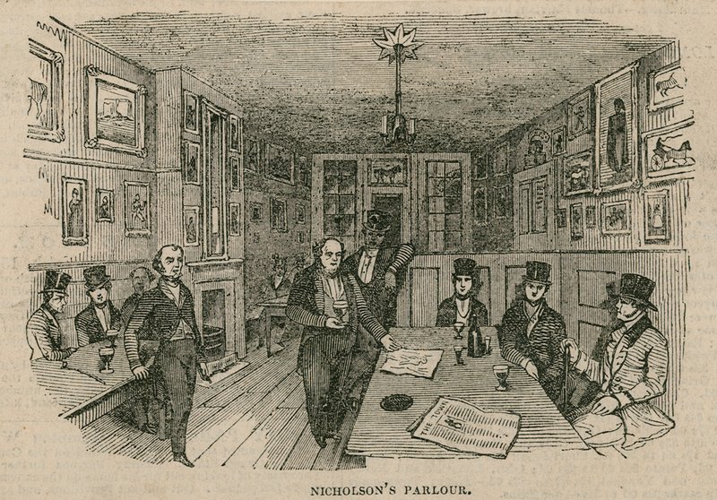 Salão Renton Nicholsons, Hotel Garricks Head, Bow Street, Londres de English School