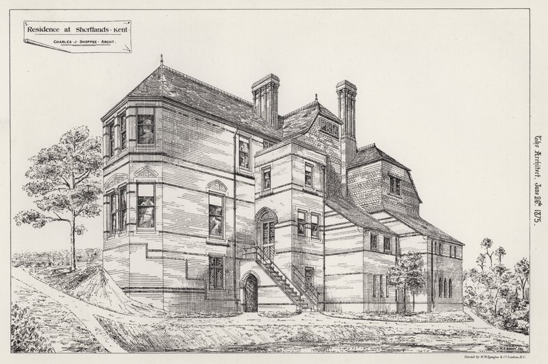 Residência em Shortlands, Kent (gravura) de English School