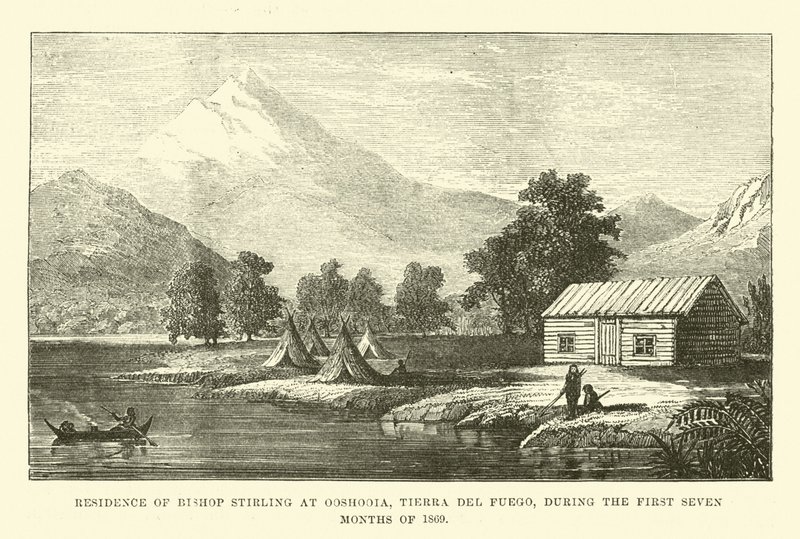 Residência do Bispo Stirling em Ooshooia, Terra do Fogo, durante os primeiros sete meses de 1869 de English School