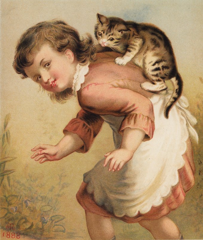 Descansa, meu gatinho / Não te vou chicotear (litografia a cores) de English School