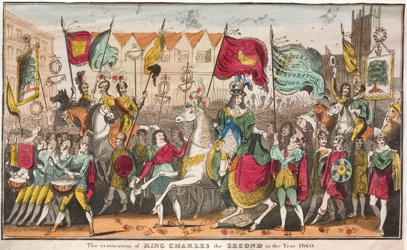 Restauração do Rei Carlos II ao trono da Inglaterra, Westminster, Londres de English School