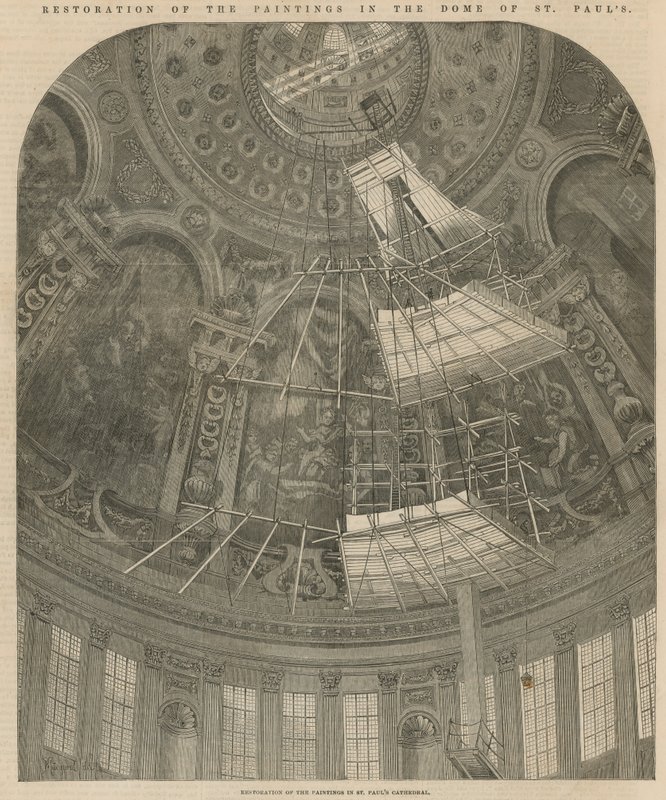 Restauração das pinturas na cúpula de St Pauls de English School