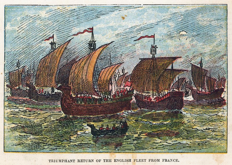Retorno da frota inglesa após a batalha de Agincourt de English School