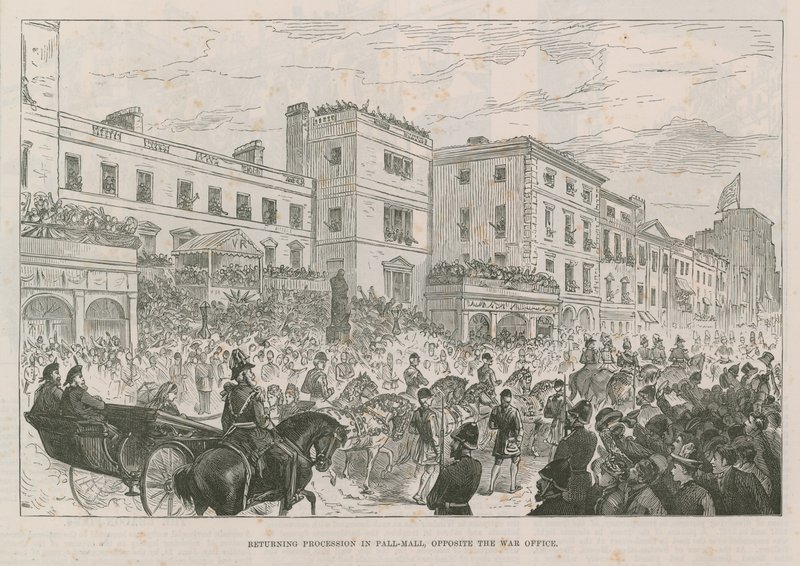 Retornando procissão em Pall Mall de English School