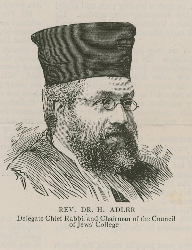 Reverendo Dr. H Adler, Delegado Rabino Chefe e Presidente do Conselho da Faculdade de Judeus de English School