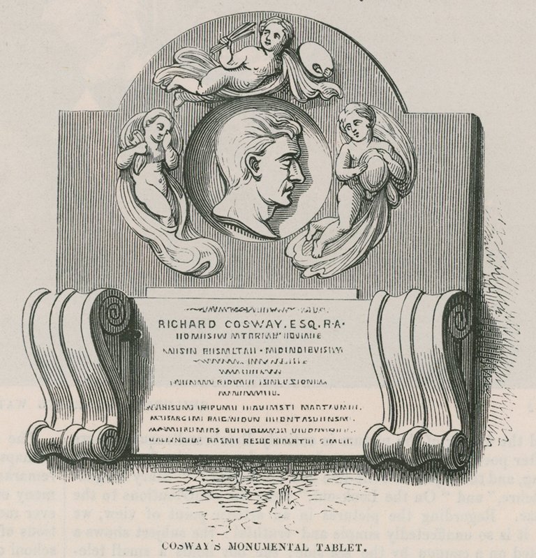 Tablet Richard Cosways, Igreja Marylebone, Londres de English School