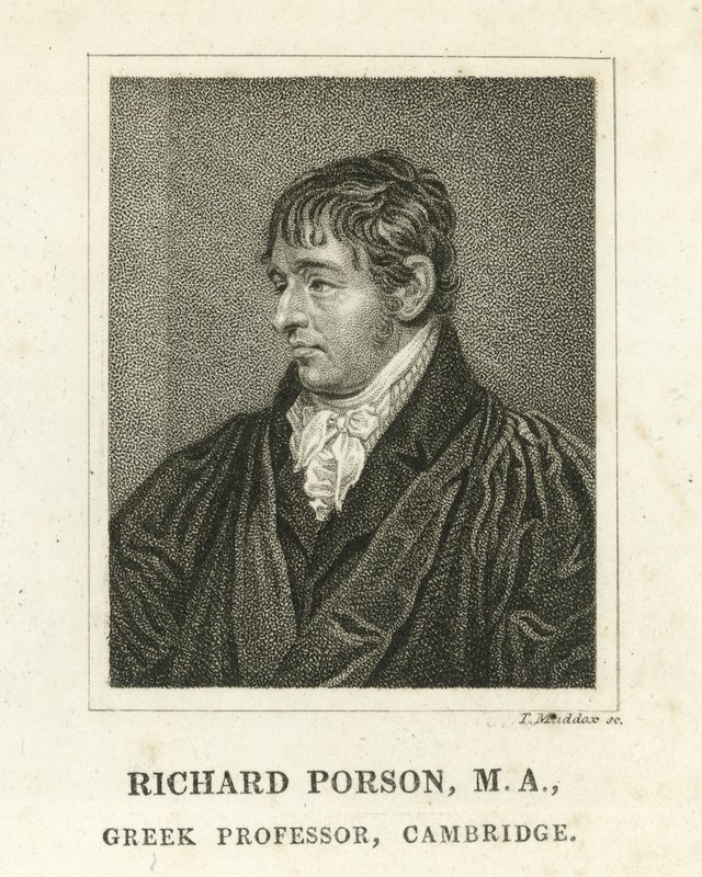 Richard Porson, Professor Grego, Cambridge (gravura) de English School