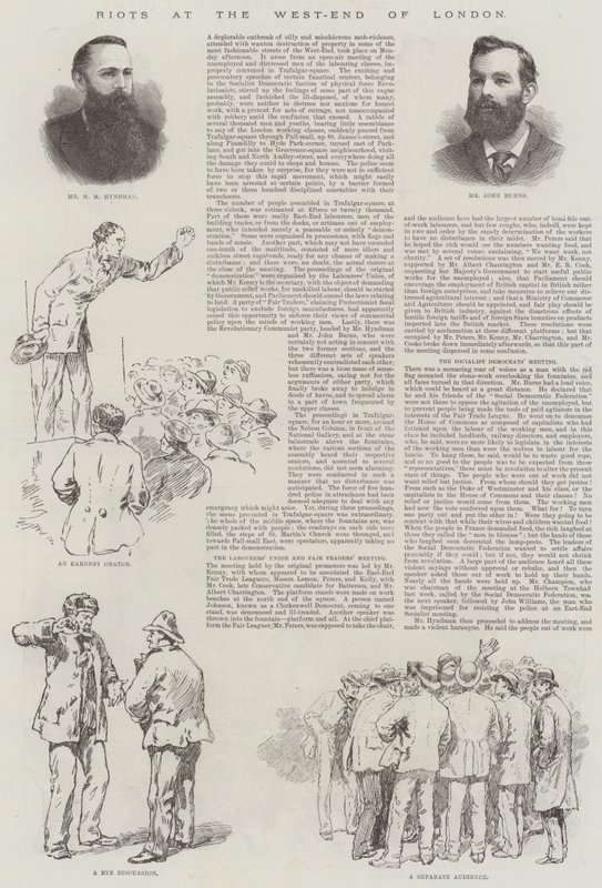 Riots at the West-End of London (gravura) de English School