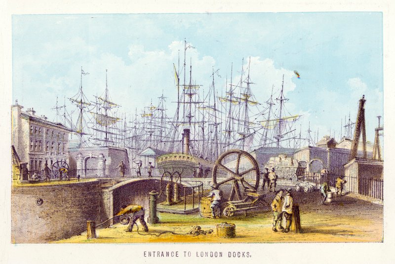 Rio Tamisa: Entrada para as Docas de Londres (gravação a cores) de English School
