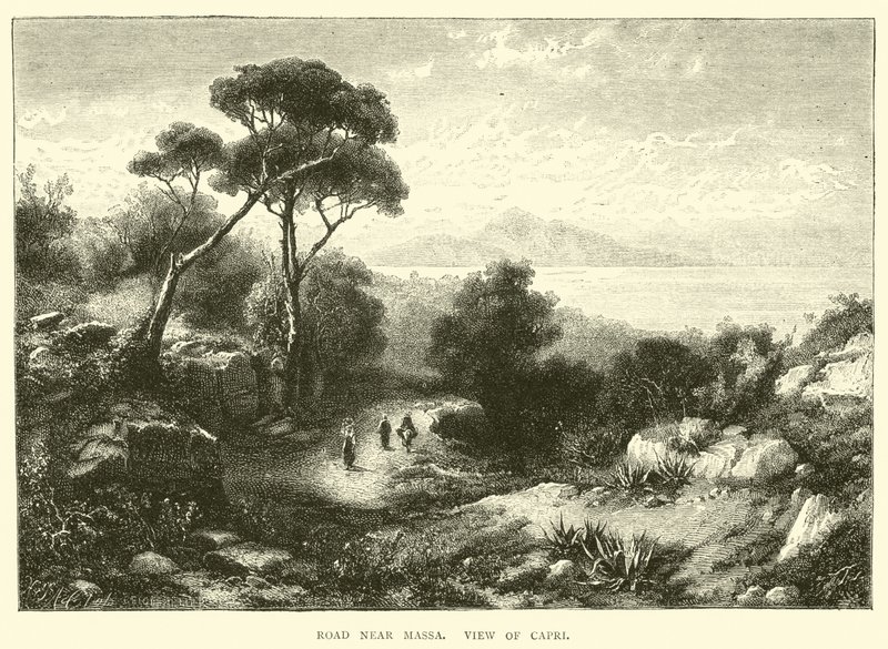 Estrada, perto, Massa, vista, de, capri de English School