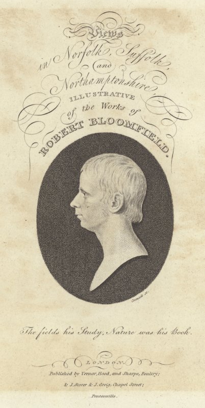 Robert Bloomfield, poeta, retrato (gravura) de English School