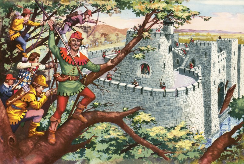 Robin Hood e seus homens felizes de English School