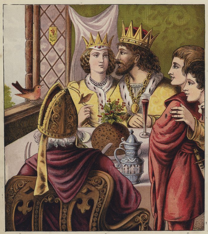 Canção de Natal de Robin (cor litho) de English School