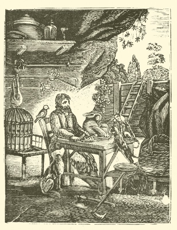 Robinson Crusoe (xilogravura) de English School