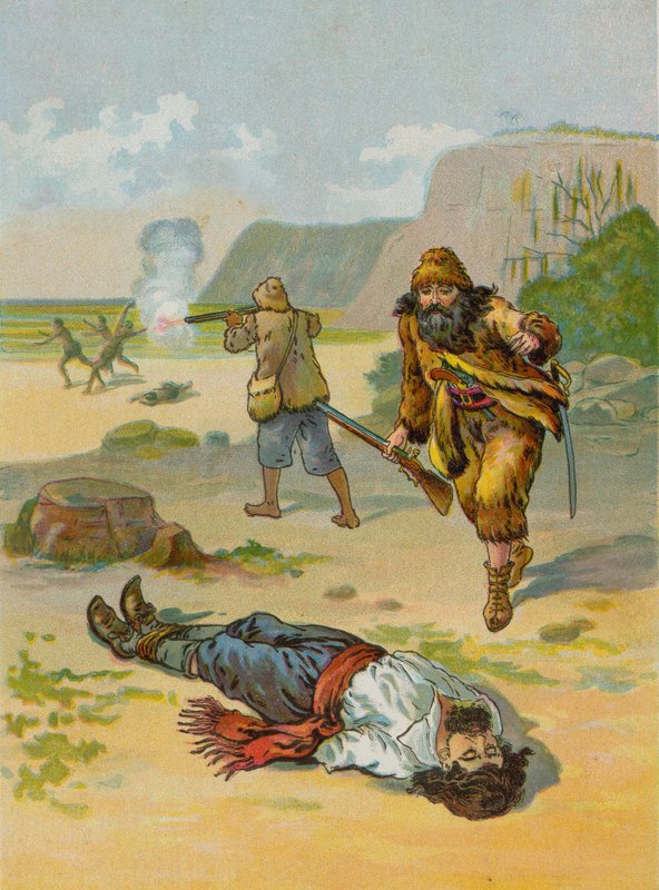 Robinson Crusoe libera o cativo de English School