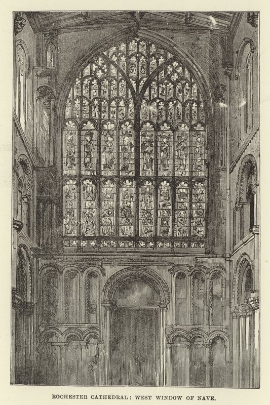 Catedral de Rochester, janela oeste da nave de English School