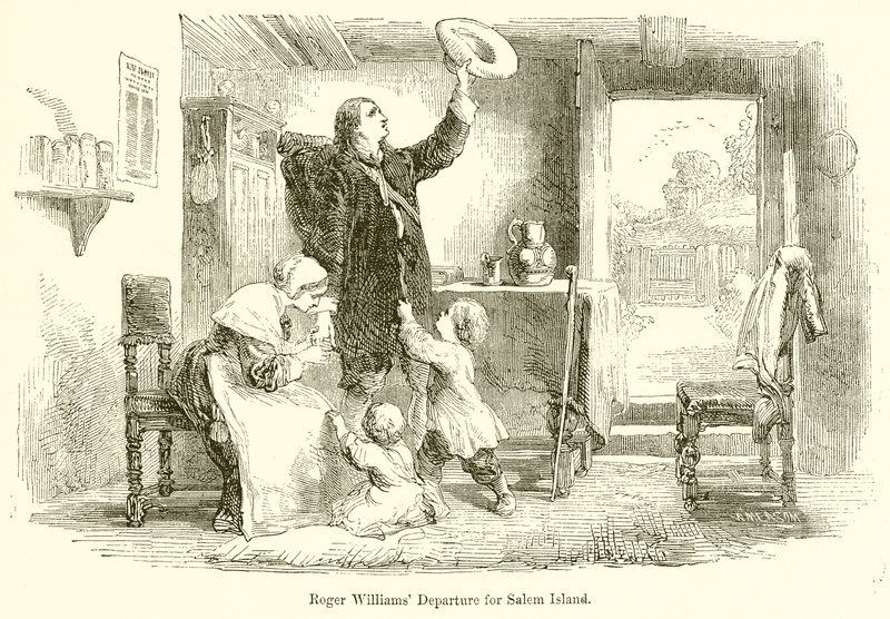 Partida de Roger Williams para a ilha de Salem de English School